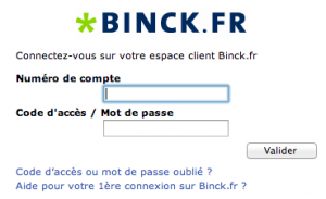 BINCK.FR ESPACE CLIENT